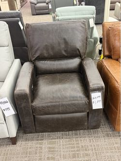 Distressed Brown Leather Power Recliner - Dark Brown | Reclining Chair | Lounge Chair