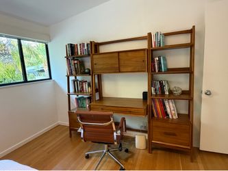 West elm midcentury wall desk and two shelving units