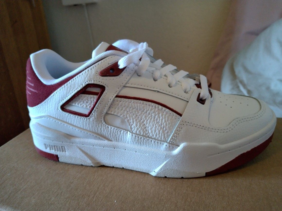 Burgundy And White PUMAS