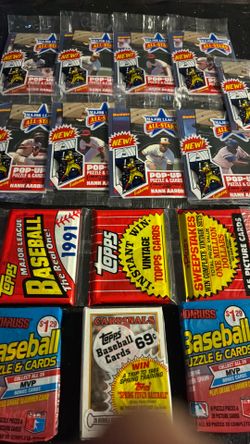 Factory sealed baseball card packs
