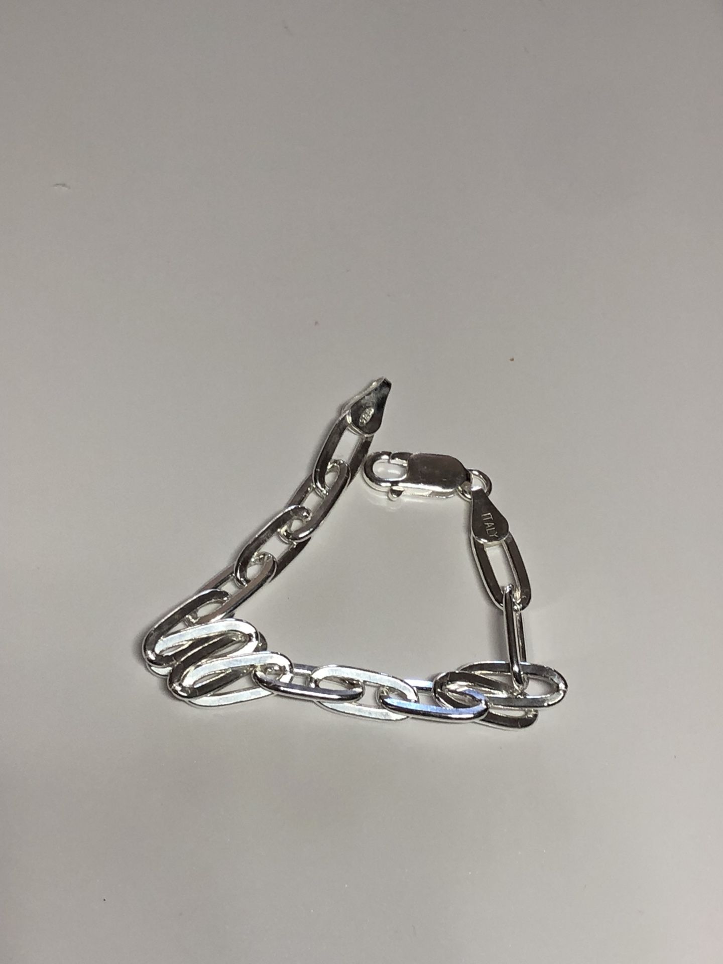 925 Sterling Silver Link Chain Bracelet women 7” Italy