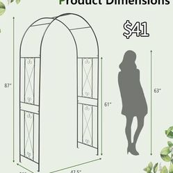 😀 Giantex Garden Arch Trellis, 7.2FT Metal Arbor for Garden Entryway Climbing Plants Rose, 4 Stakes, Outdoor Wedding Archway Pergola
