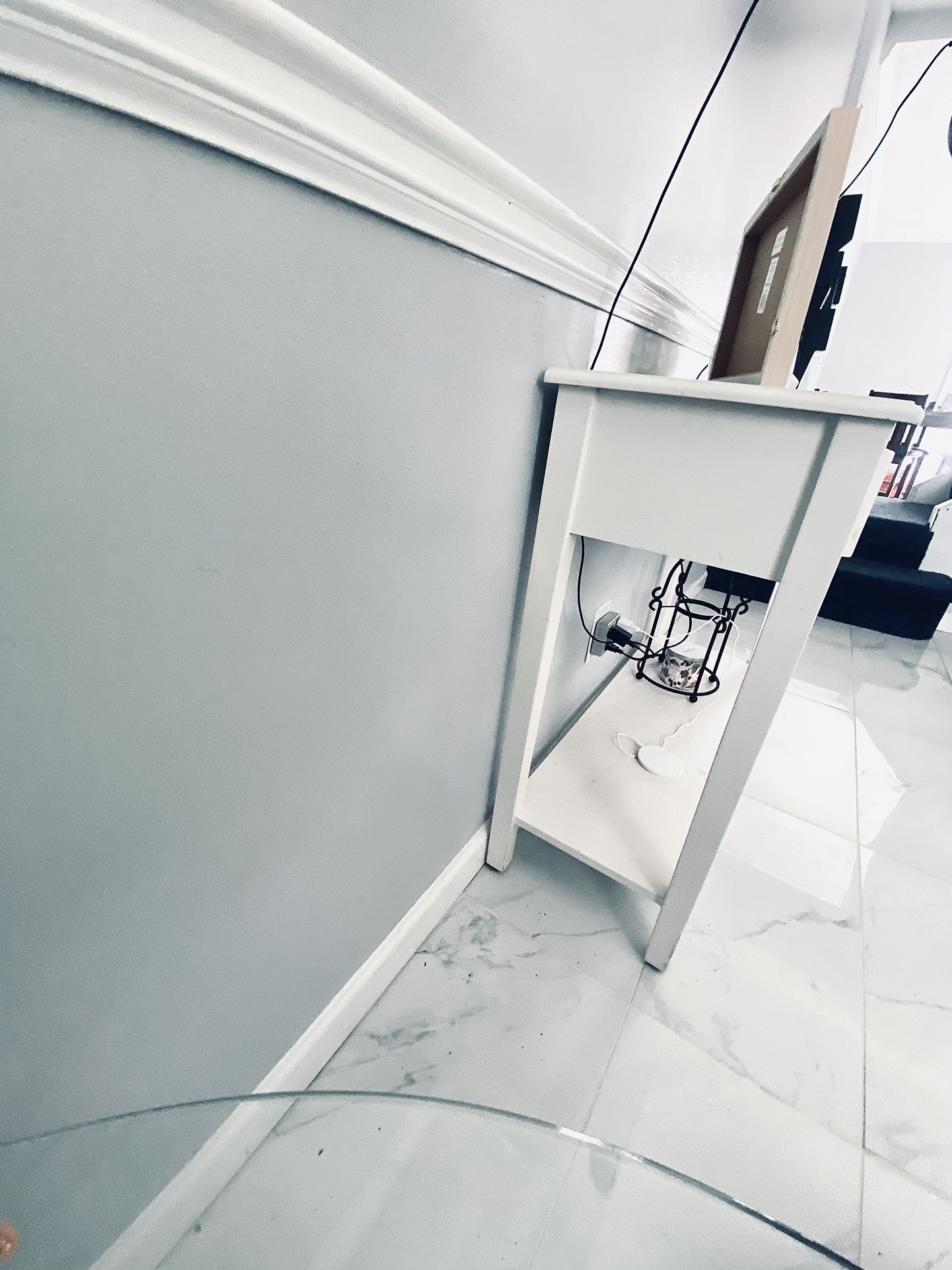 White Console Table With Drawers