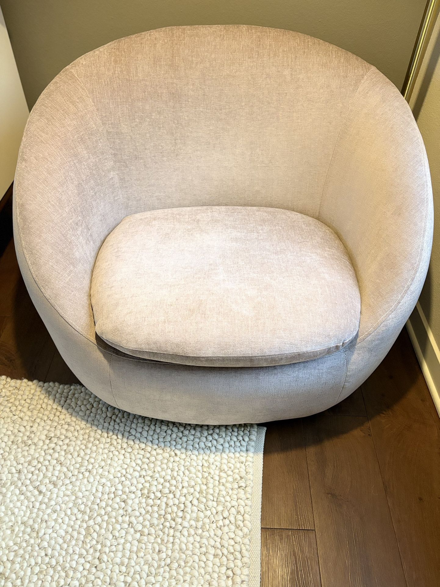 Cozy Chair, Poly, Distressed Velvet, Mauve, West elm