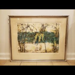 Bernard Gantner Winter Lake Lithograph Signed Framed Numbered 209/275 French