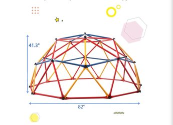 82” Kids Geometric Dome Climber Outdoor Monkey Bars Play Center