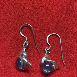 Sterling silver Dolphin Earrings 