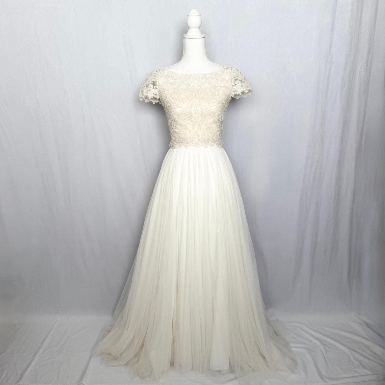 Willowby By Watters Wedding Dress 2 Piece Lace Top Tulle Skirt, Size 2