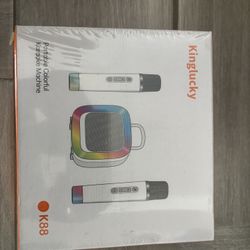 Kinglucky (Exclusive Edition) Karaoke Machine, Portable Bluetooth Speaker with 2 Wireless Microphones for Adults & Kids with Lights, Karaoke for Smart