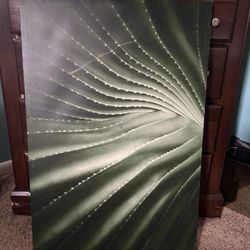 Abstract green Leaf Canvas Artwork
