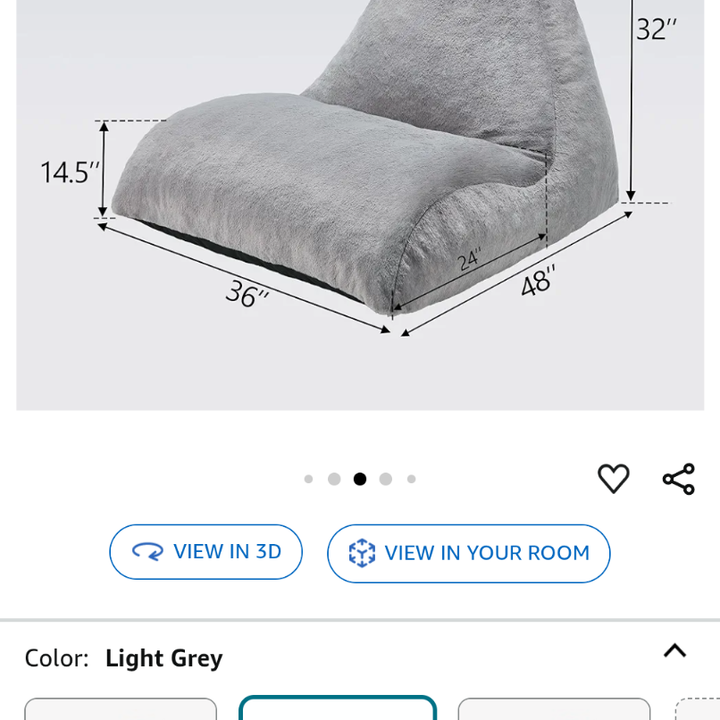 Light Grey Floor Gaming Lounger Chair