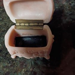 Genuine Incolay Stone Vintage Jewelry Box 