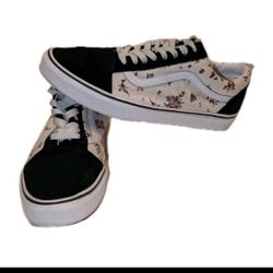 Vans Womens Shoes Size 10.5  Era Garden Floral White Black Pink Red Mens 9 