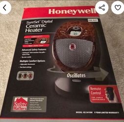 Honeywell SureSet Digital Ceramic Heater – Oscillating Space Heater w/ Remote