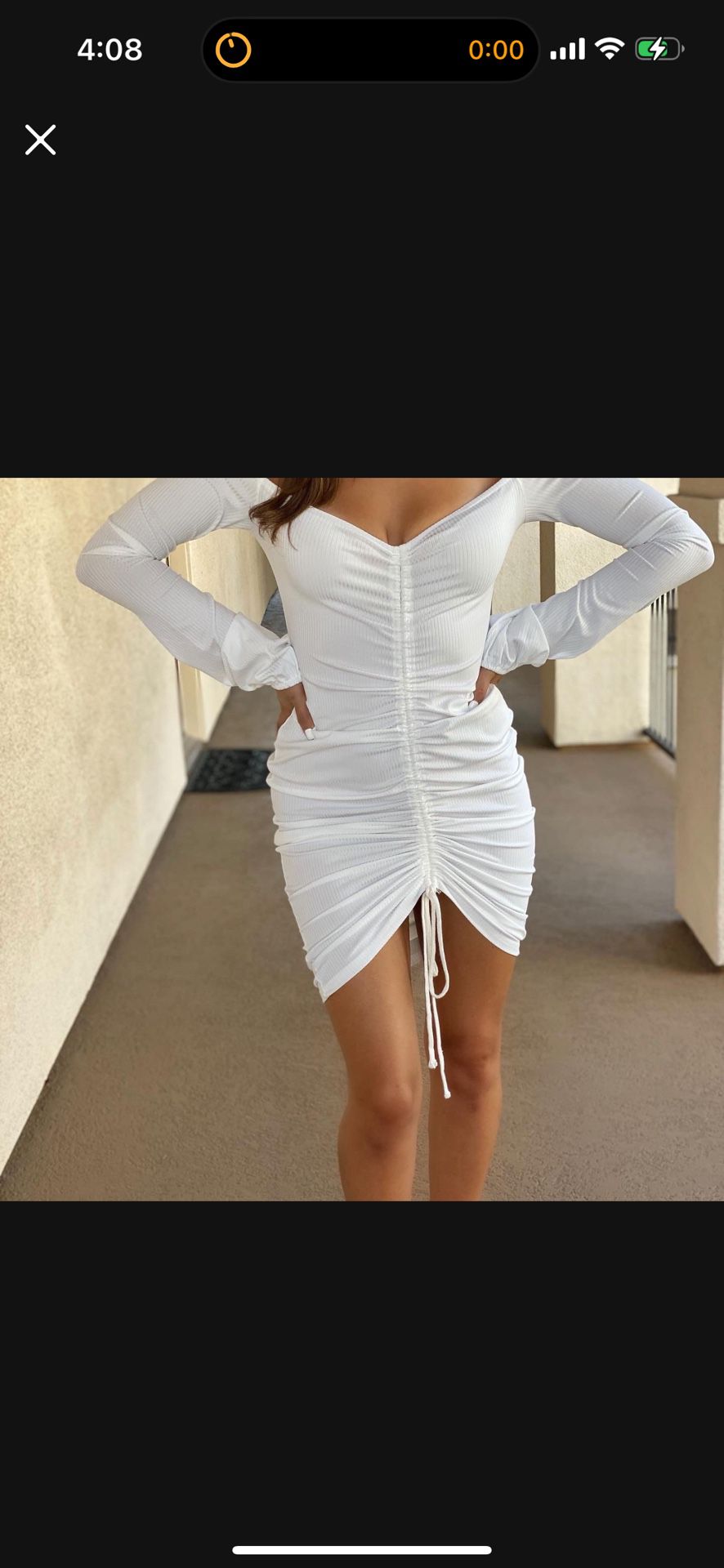 All White Off Shoulders Mid Length Dress S-XL