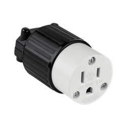 ENERLITES - Straight Blade Cord Connector, 15A, 5-15C - BLACK