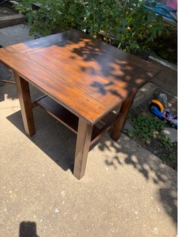 Square wooden side table