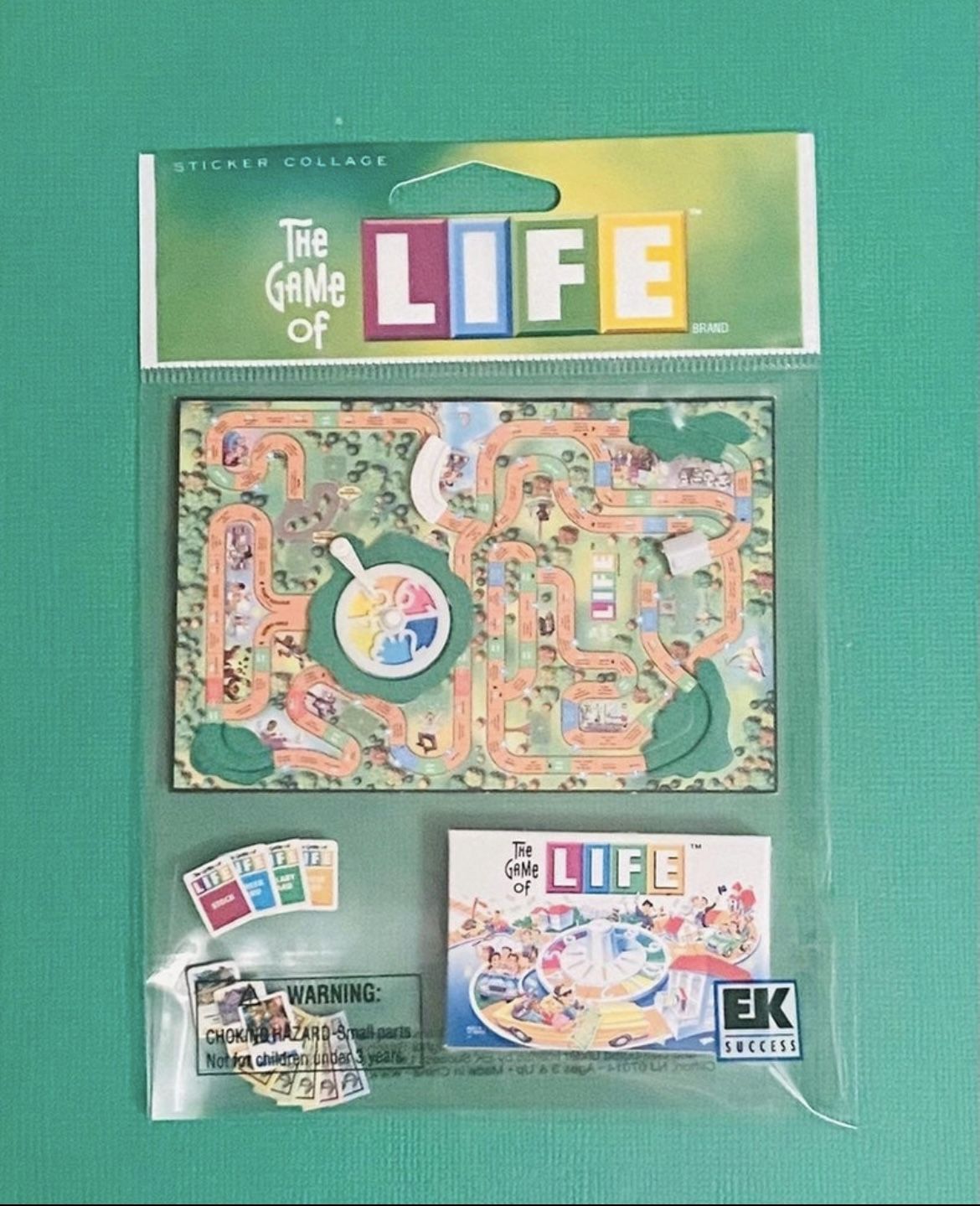 RARE 3D Life Board Game for Scrapbooking/Dollhouse Sticker Set