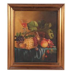 STUNNING N. MENE SIGNED 26 x 30 INCH OIL ON CANVAS STILL LIFE PAINTING