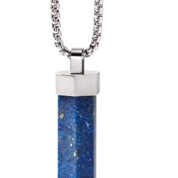 Bulova Men's Classic Round Box Link Chain Necklace with Obelisk