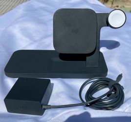 Logitech 3-in-1 Wireless Charging Dock - Pristine (Original Power Supply Included)