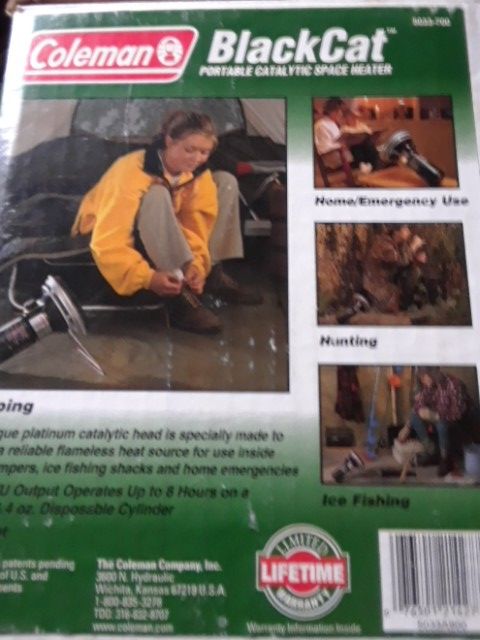 Coleman Black cat portable catalytic space heater for Sale in Tooele, UT -  OfferUp