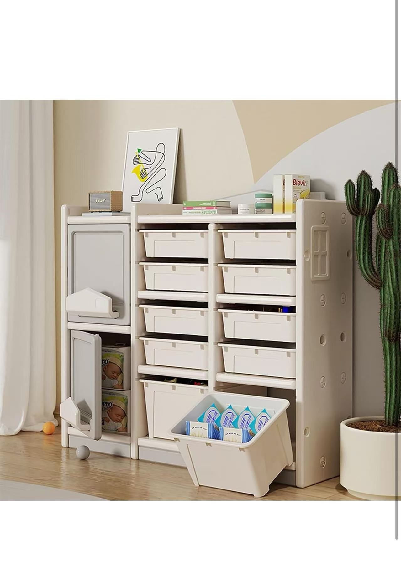 Multilayer Storage Cabinet Children Floor Shelf Toy
