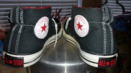 Men's red black and white Allstars you know Chuck Taylors
