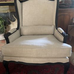 Beautiful Restoration Hardware Linen and Burlap Chair
