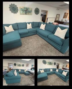 Birch Lane Newton 126” Upholstered U-Sectional $599.99