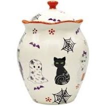 Temp-tations by Tara Boofetti Halloween Ghost Cookie Jar or Canister Jar Temptations   Store your treats in spooky style with this Temp-tations by Tar