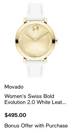 Movado Bold Evolution Watch- Brand New