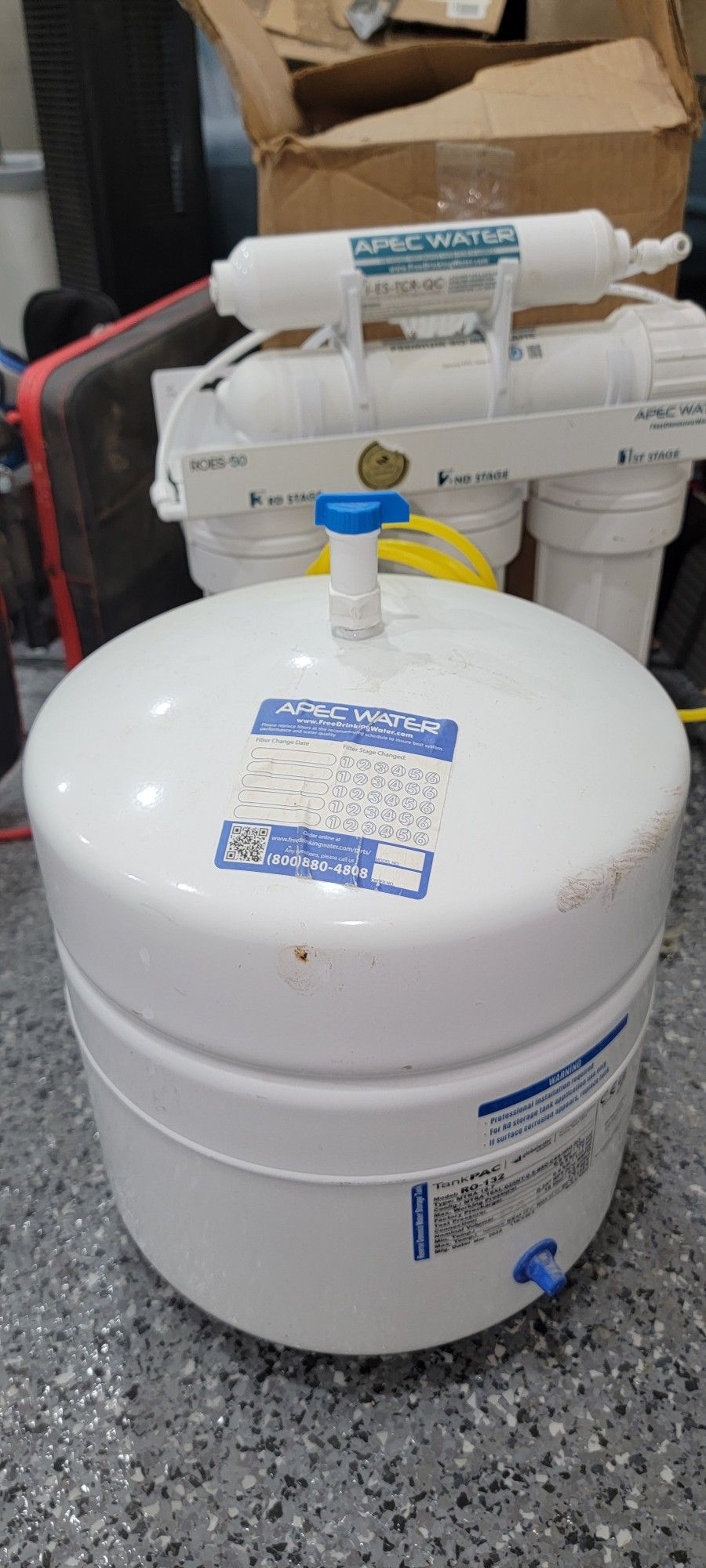 APEC 5 stage reverse osmosis under sink water filter