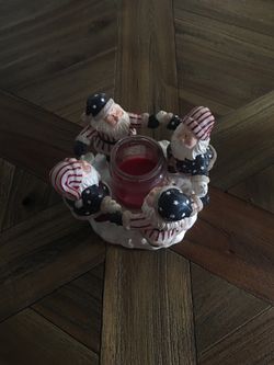 American Santa candle holder