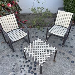 2 Brown Jordan Patio Chairs + Foot Rest