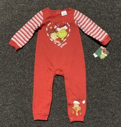 New The Grinch and Cindy Lou and Max girls size 18 Or 24 month Christmas romper 
