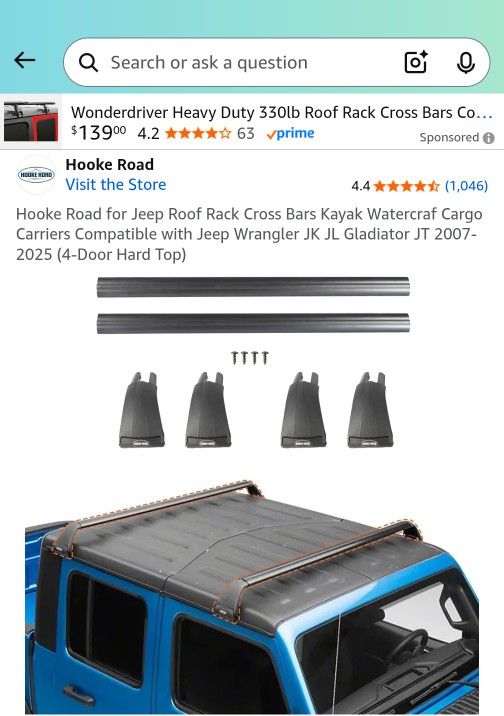 Roof Rack Cross Bars Jeep