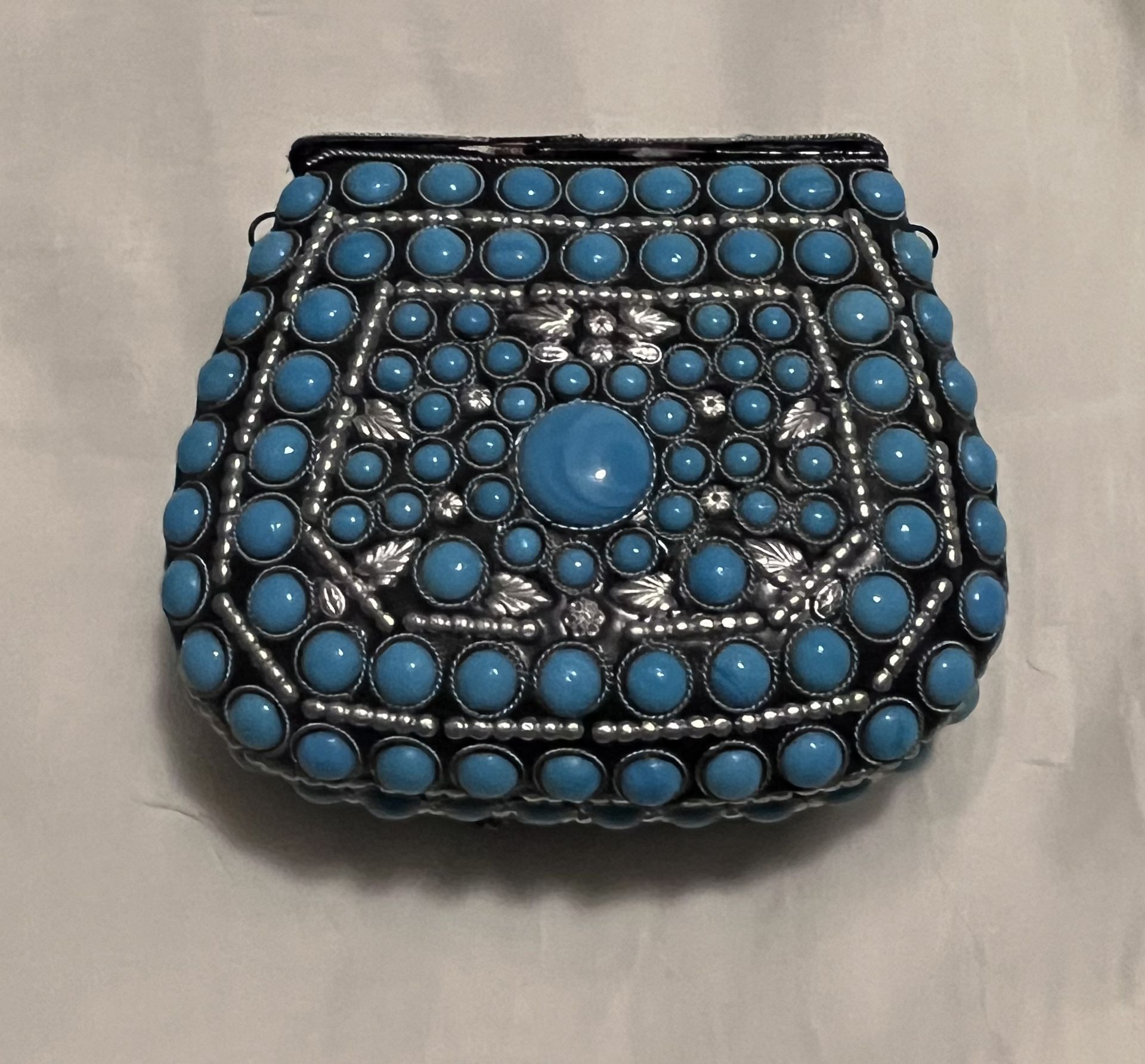 Turquoise Blue Jeweled Purse