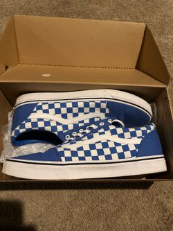 Vans old school blue/ white pattern