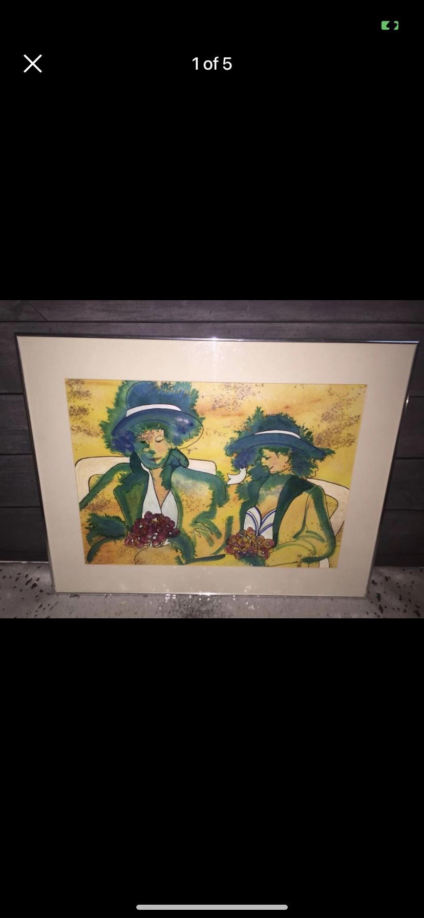 Original Vintage Framed Watermedia/Watercolor by artist Pat Toy
