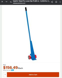 Vestil 6' Steel Pry Lever Bar PLB/S-6 - 5,000 lb. Capacity