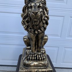 Large Sitting lion  on a Pedestal 