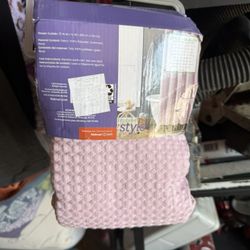 NEW PURPLE WOVEN SHOWER CURTAIN 