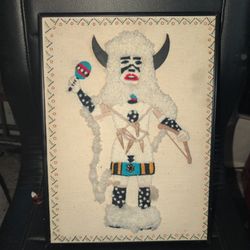 Hopi Kachina Needlepoint Textile