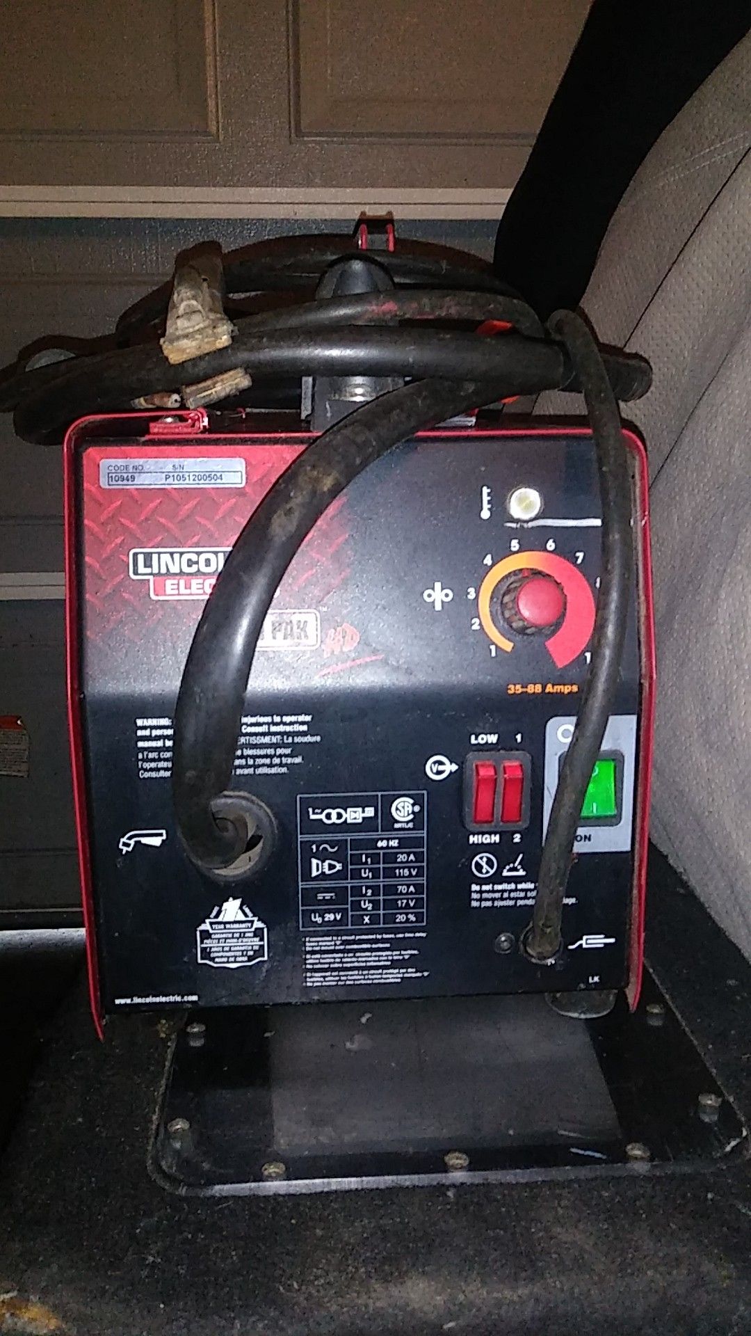 Lincoln Electric Weld Pak HD code number 10949. S/N number p1051 200504