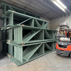 42”x16’ Brand New Teardrop Pallet Rack Uprights 3x3 Column Forklifts Available 