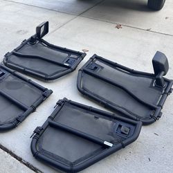 Rugged Ridge Eclipse Tube Doors w/ mirrors and door covers/nets - for 2007-2018 Jeep JK