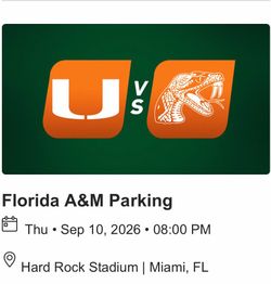 Miami Hurricanes vs Florida A&M tickets for sale