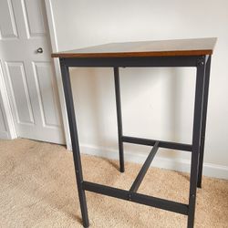 High Top Bar Table, Rustic Brown and Black