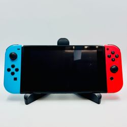Nintendo Switch V1 Console - Neon Blue/Red - Dock, Charger & Mario Case